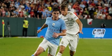 Un crack. Lionel Scaloni destacó las virtudes de Julián Álvarez, también elogiado por su nuevo DT, Pep Guardiola (AP)