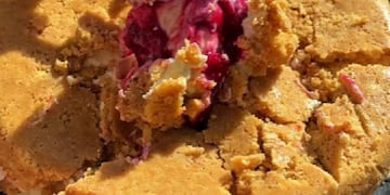 Cheesecake de frutos rojos invertido.