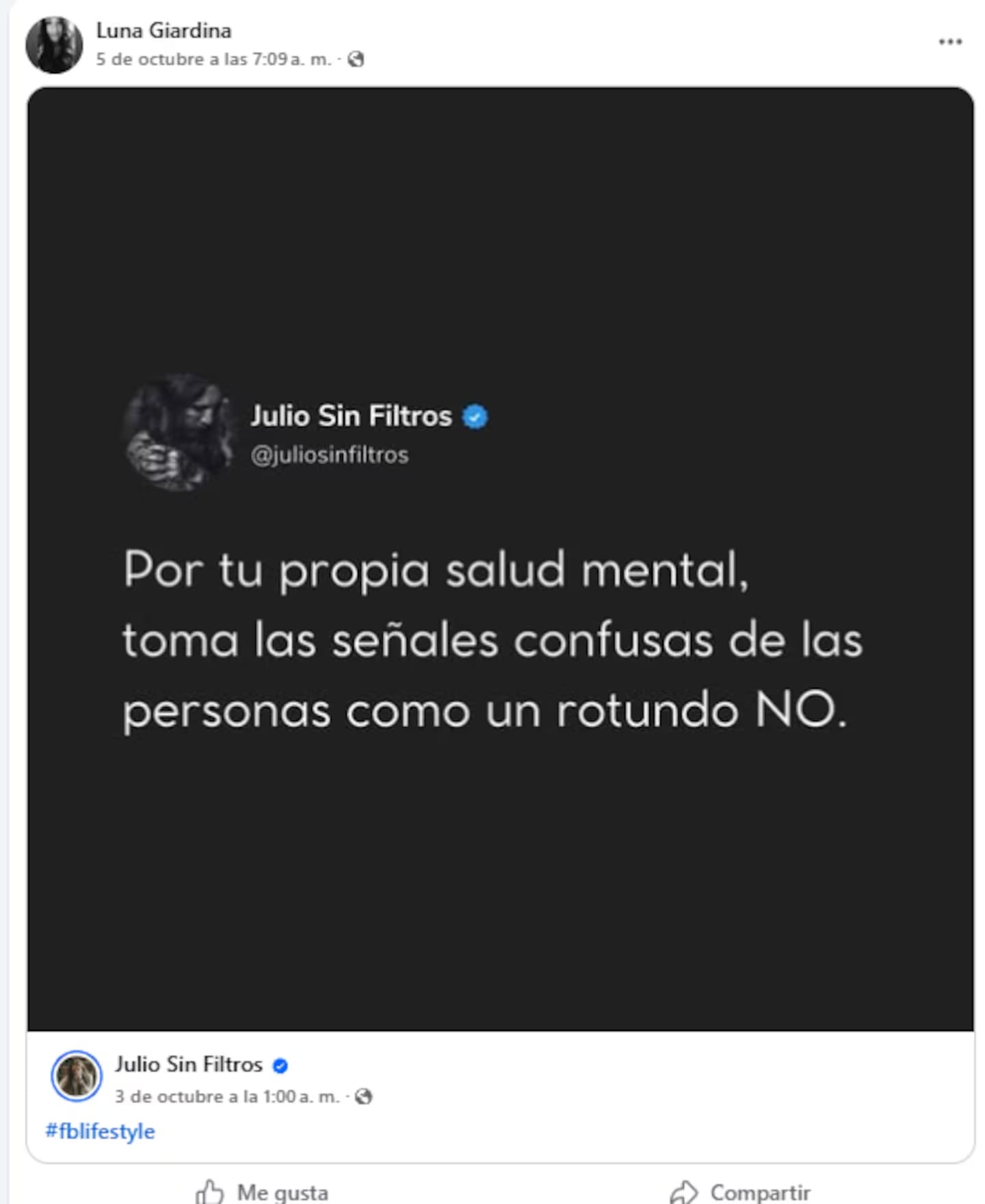 Los últimos posteos de Luna Giardina antes del doble femicidio. (Foto: Facebook/Luna Giardina).