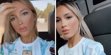 Agustina Gandolfo y su cábala para que gane la Selección Argentina.