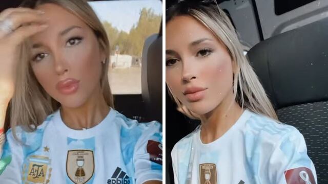 Agustina Gandolfo y su cábala para que gane la Selección Argentina.