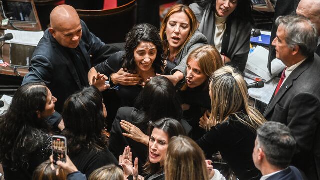 Escándalo en Diputados. Se cayó la sesión por las peleas entre legisladores kirchneristas y libertarios. (Gentileza Clarín)