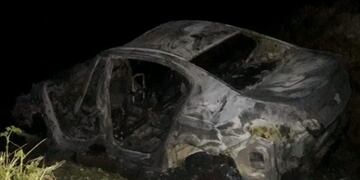 Hallaron incinerado el auto que robaron los delincuentes que asesinaron a Lucas Maniglia (0223)