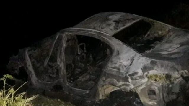 Hallaron incinerado el auto que robaron los delincuentes que asesinaron a Lucas Maniglia (0223)