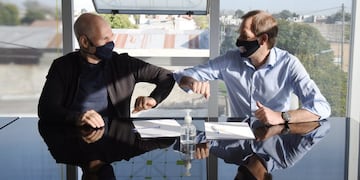 Garro y Larreta firmaron un convenio para prevenir inundaciones (Municipalidad de La Plata)