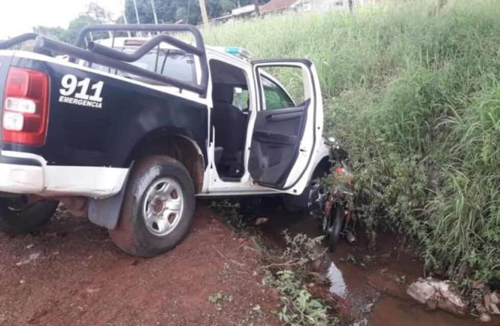 Persecución de policías y motochorros acabó en una zanja