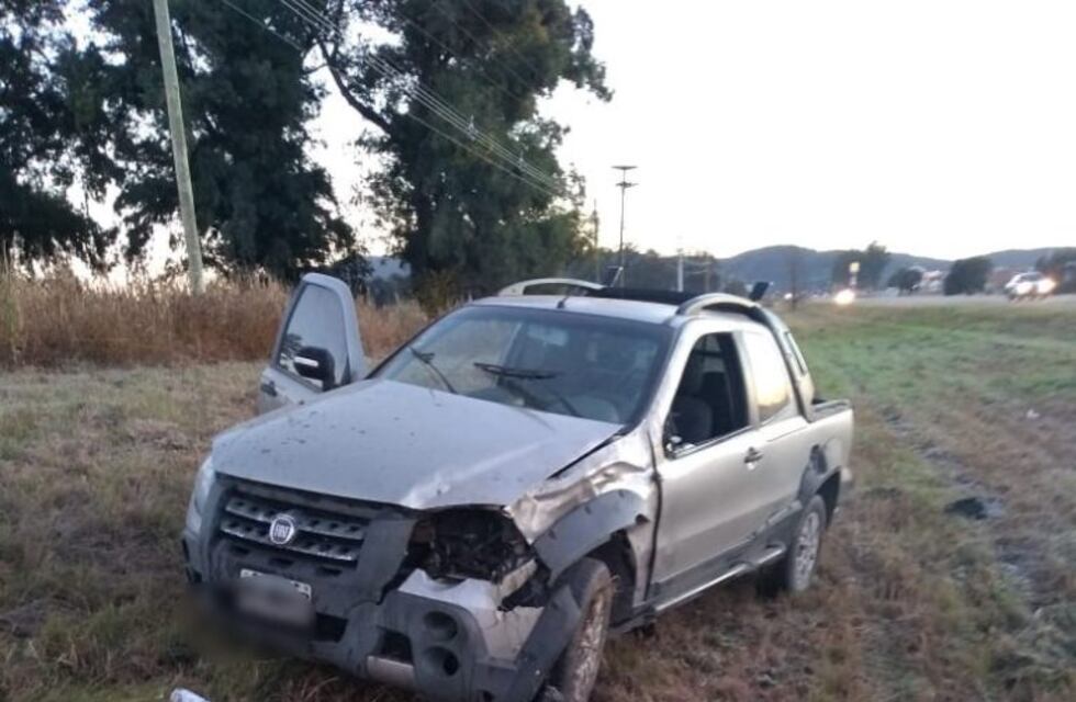 Malagueño: perdió el control y tumbó