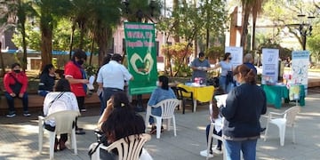 Sífilis\u002E Campaña de prevención en la Plaza 9 de Julio de Posadas\u002E