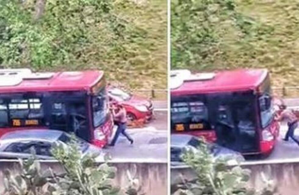 Video: quiso cortar la calle y un colectivo lo atropelló