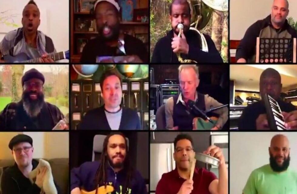 Sting y Jimmy Fallon organizaron un concierto por videollamada en cuarentena