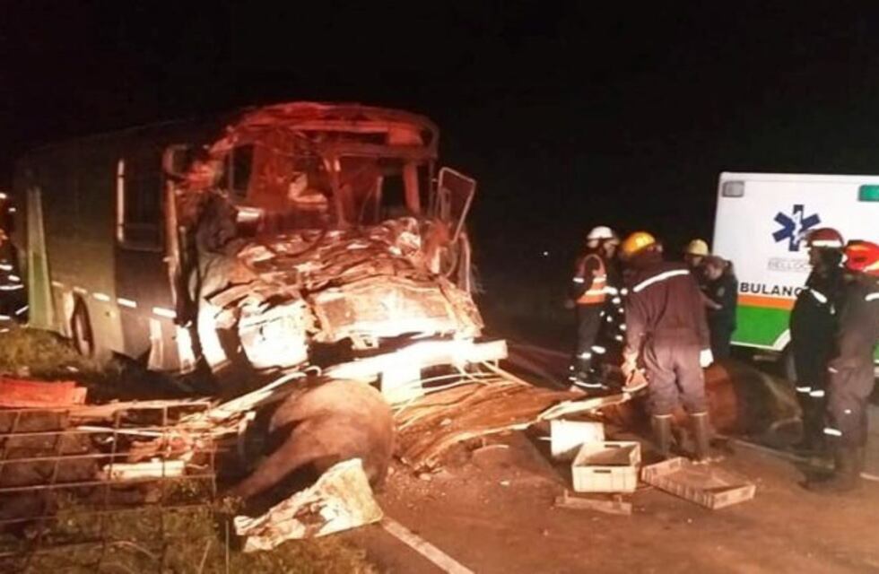 Un colectivo conducido por un pampeano chocó de frente contra un camión cerca de Pehuajó