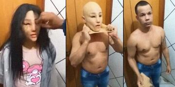 Clauvino da Silva caracterizado como su hija (AP)