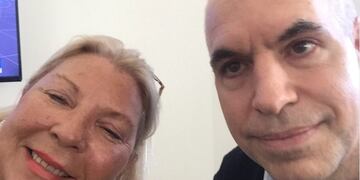 DYN05, BUENOS AIRES 20/04/17, LA DIPUTADA ELISA CARRIO SE REUNIO CON EL JEFE DE GOBIERNO PORTEu00d1O, HORACIO RODRIGUEZ LARRETA.FOTO:DYN/TWITTER LARRETA