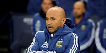 Jorge Sampaoli se reunió con Cristian Pavón en el predio de la AFA\u002E Foto: REUTER\u002E