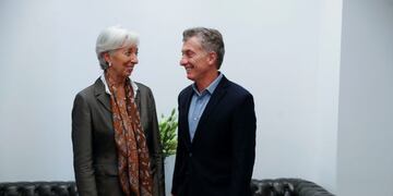 La directora del FMI, Christine Lagarde, con el presidente Mauricio Macri\u002E