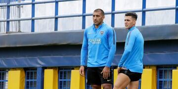 Wanchope con Kichán Pavón, quien se recupera de un desgarro\u002E La buena onda para el crack de River\u002E