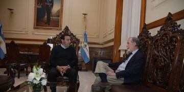 El Gobernador de Corrientes recibió al titular del Banco Nación\u002E (Foto: @gustavovaldesok)
