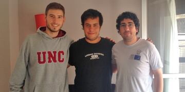 Matu00edas Hunicken, Martu00edn Rodru00edguez y Luis Ferroni.