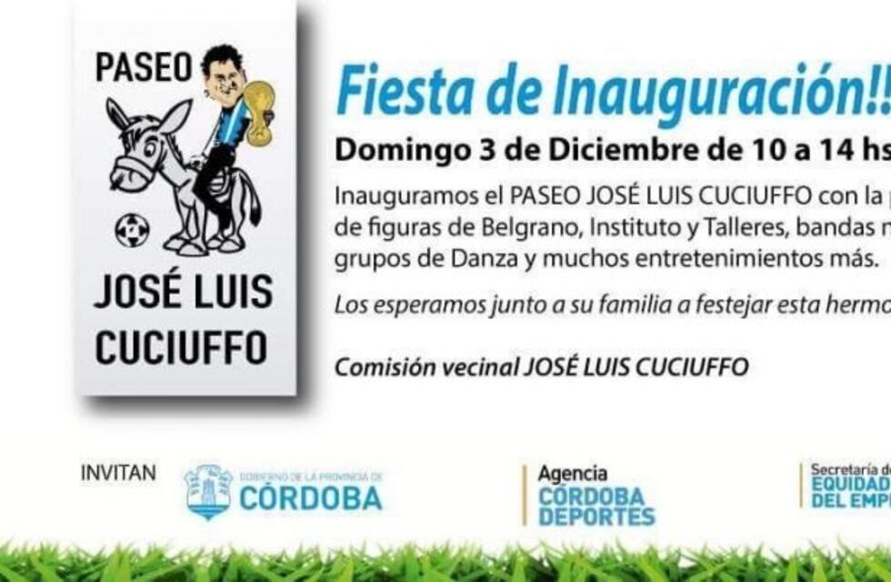 Se inaugura el Paseo José Luis Cuciuffo en barrio San Martín