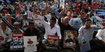 Protestas en Medio Oriente contra Estados Unidos\u002E (EFE/EPA/DIVYAKANT SOLANKI)\u002E