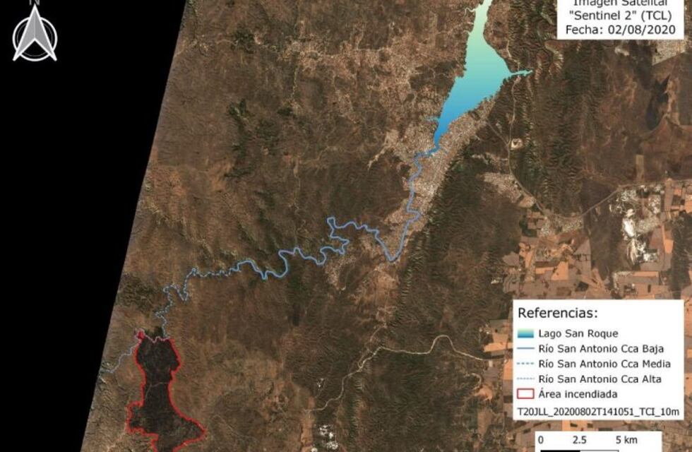 Un satélite muestra el impacto de los incendios forestales en las Altas Cumbres