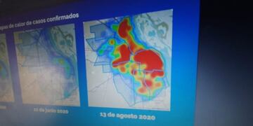 Mapa de casos confirmados de coronavirus al 13 de agosto de 2020 en rosario\u002E (Vía Rosario)