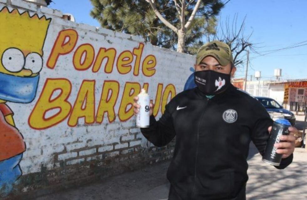 Diego Ajalla: el muralista que crea conciencia sobre el uso del barbijo