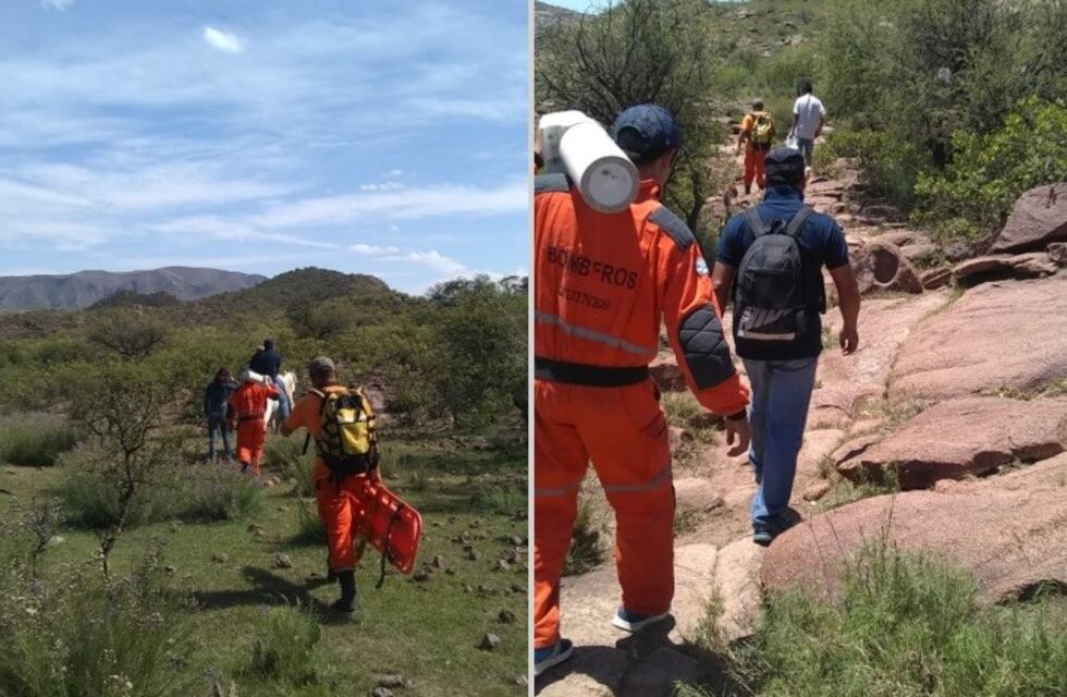 Rescataron a un hombre que se descompensó en una zona inhóspita de las sierras puntanas