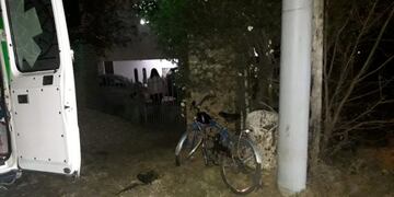 Ciclista accidentado en Villa La Bolsa