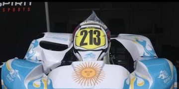 Karting del equipo argentino que conducirán Rafael Morgenstern, Matías Rossi y Franco Vivian en Brasil\u002E (Twitter de Rafa Morgenstern)