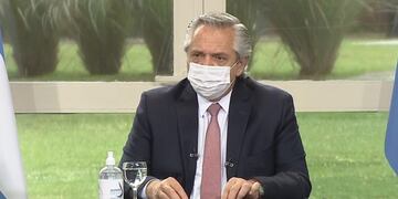 El Presidente encabezó la transmisión por videoconferencia desde Buenos Aires\u002E (Télam)