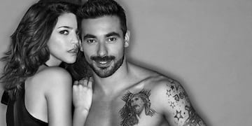 Calu Rivero y el Pocho Lavezzi en una producción, años atrás (Instagram)