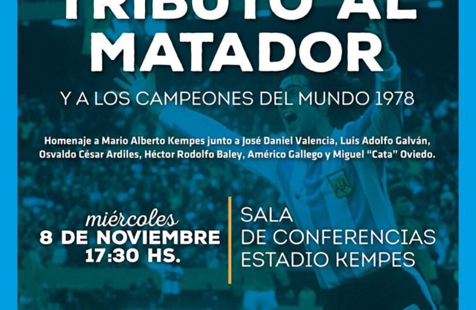 Córdoba le brinda homenaje a Mario Alberto Kempes