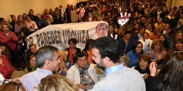 el pre candidato a Gobernador, Alberto Paredes Urquiza junto al pre candidato a Diputado Nacional, Felipe Álvarez