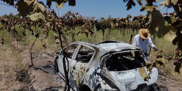 Robaron un auto y lo encontraron prendido fuego en una finca de Rivadavia.