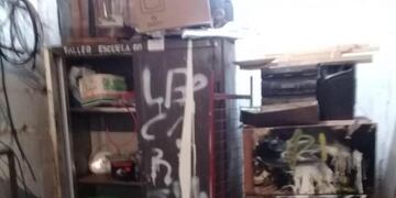 Parte de como quedó la Escuela de Adultos N° 60 Cristo Rey\u002E