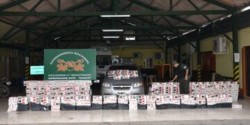 La carga de cigarrillos fue decomisada en la capital chaqueña\u002E (Prensa Gendarmería)