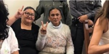 Milagro Sala, antes de conocer el veredicto final. (DyN)