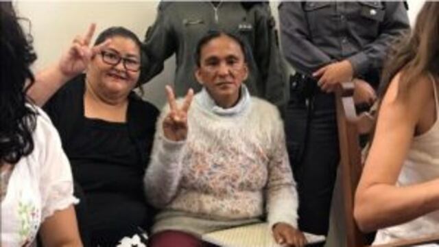 Milagro Sala, antes de conocer el veredicto final. (DyN)
