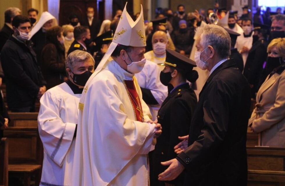 Alberto Rodriguez Saá y el obispo se reunieron por la celebración del Día de San Luis