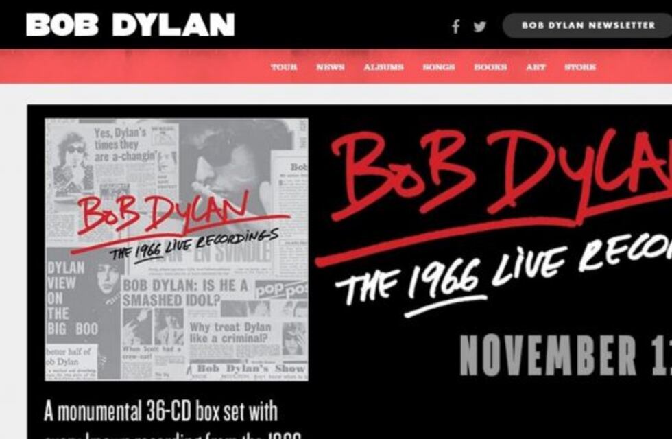 La web oficial de Bob Dylan retiró la mención del Nobel de Literatura