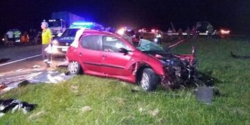 Otra tragedia en la Autovía 2: quisieron esquivar un perro, chocaron a un camión y murieron (Foto: Infozona)