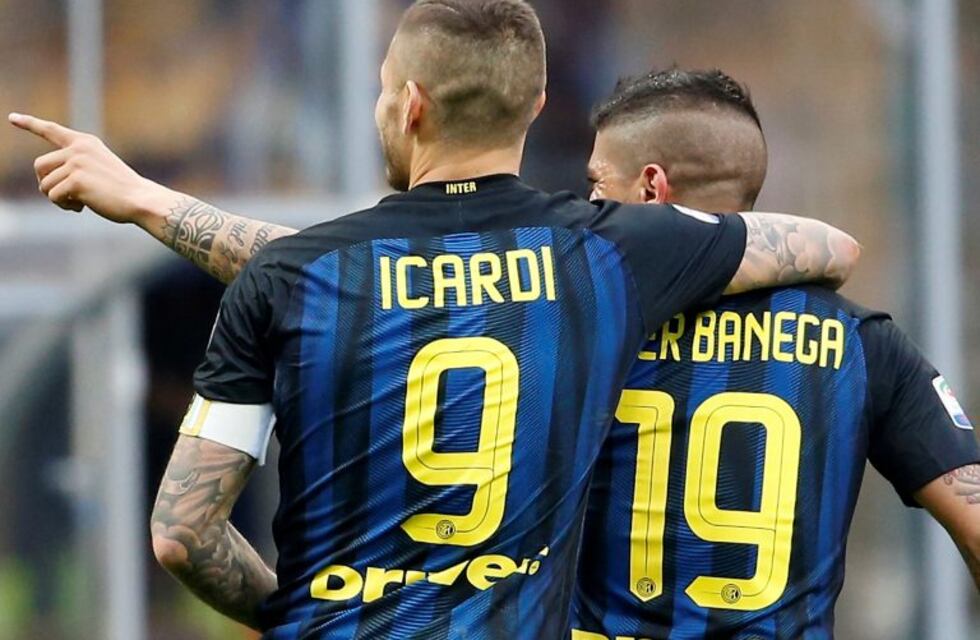 El Inter goleó con "hat-tricks" de Icardi y Banega