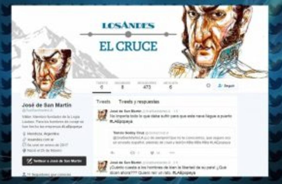 El General San Martín tiene Twitter y postea desde la Cordillera