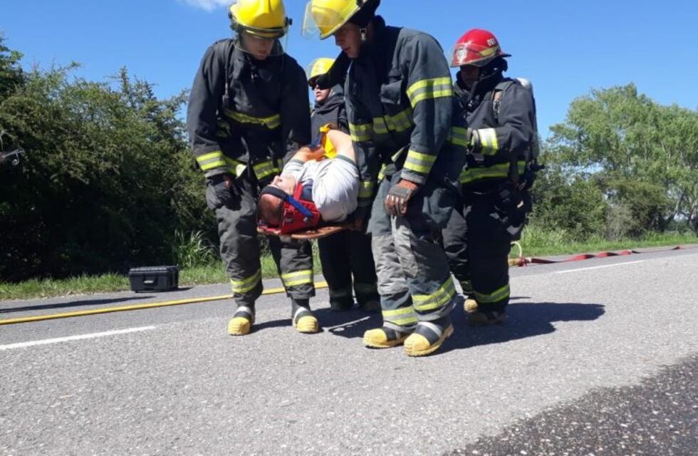 Malagueño: importante simulacro de accidente en la colectora