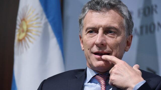 Argentina's President Mauricio Macri speaks during a forum on Argentina at The Center for Strategic and International Studies (CSIS) on April 27, 2017 in Washington, DC. / AFP PHOTO / Mandel Ngan eeuu washington mauricio macri visita del presidente de argentina a eeuu viajes del presidente de la nacion al exterior foro sobre argentina en el centro internacional para estudios estrategicos