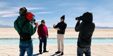 Iván de Pineda en las Salinas Grandes, en Jujuy