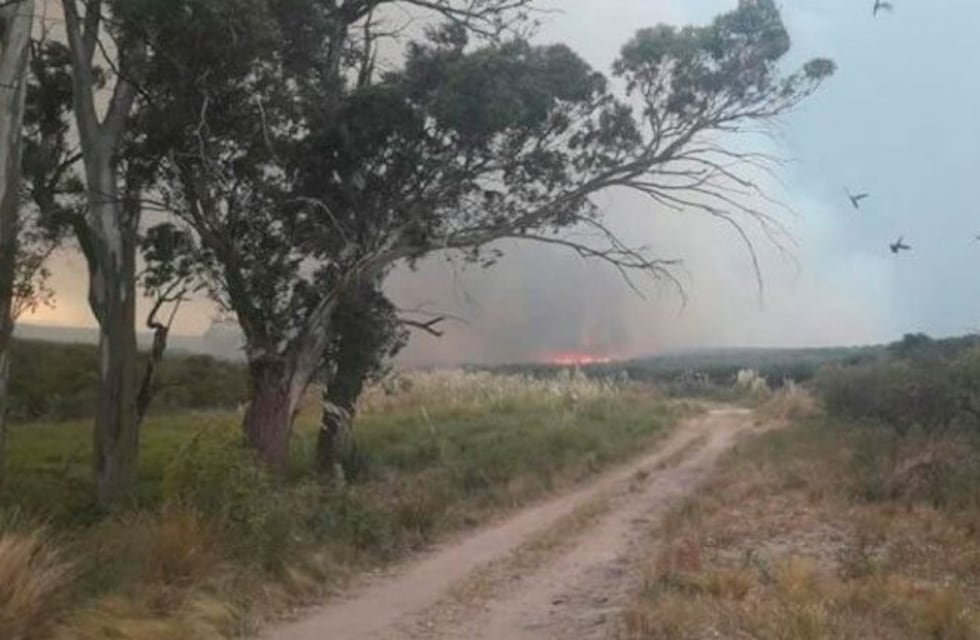 Contuvieron el incendio en Achiras, que fue ocasionado por un rayo