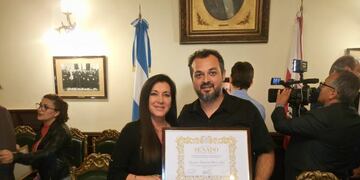 Marcos Carle con la senadora Rodríguez Machado