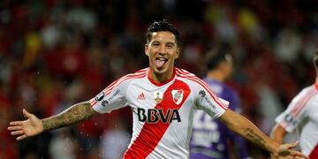 Football Soccer - Colombia's Independiente Medellin v Argentina's River Plate - Copa Libertadores - Atanasio Girardot stadium, Medellin, Colombia - 15/3/17 - Sebastian Driussi of River Plate celebrates after scoring\u002E REUTERS/Fredy Builes colombia medellin Sebastian Driussi futbol copa libertadores 2017 futbol partido Independiente Medellin vs River plate